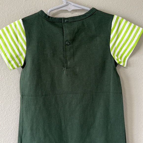 NWT Peppy Mini 2T Toddler Green Dragon Stripes Short Sleeve Romper - Picture 8 of 9